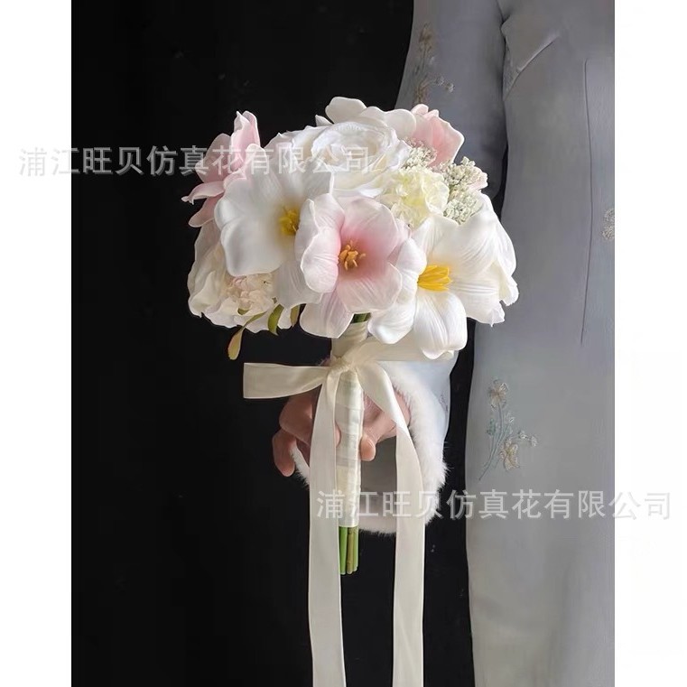 ins风仿真花郁金香花束成品高级一束浪漫领证手捧花装饰拍照道具