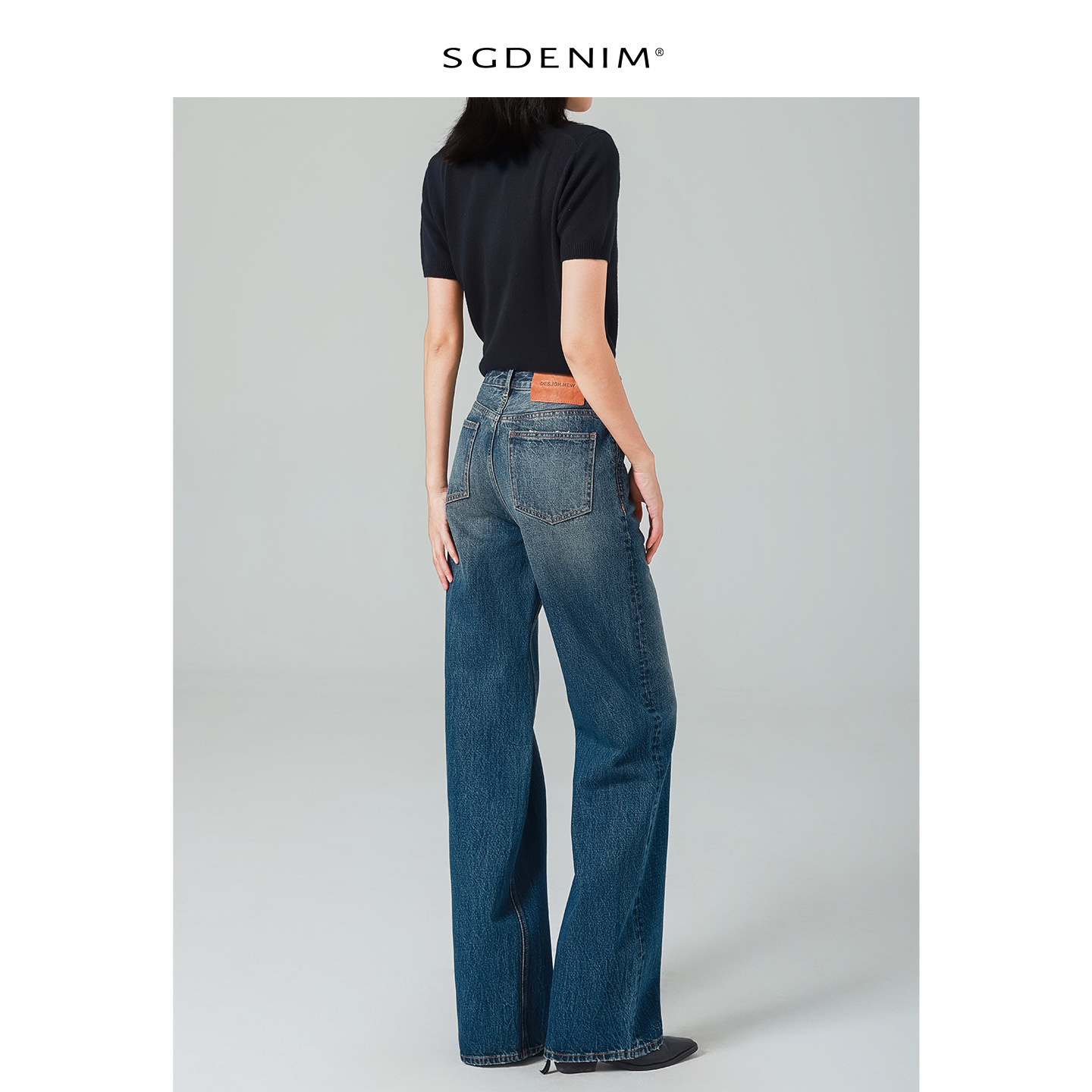 怀旧高腰阔腿牛仔裤女Jeans 复古风直筒裤25秋新款洗水显瘦宽松潮