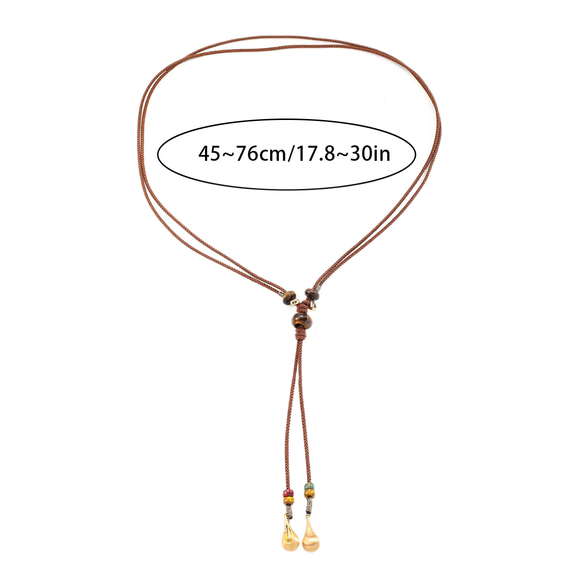 Nasha Ethnic style hand-woven long pendant necklace, suitable for both men and women, retro sweater chain, versatile pendant Item Picture