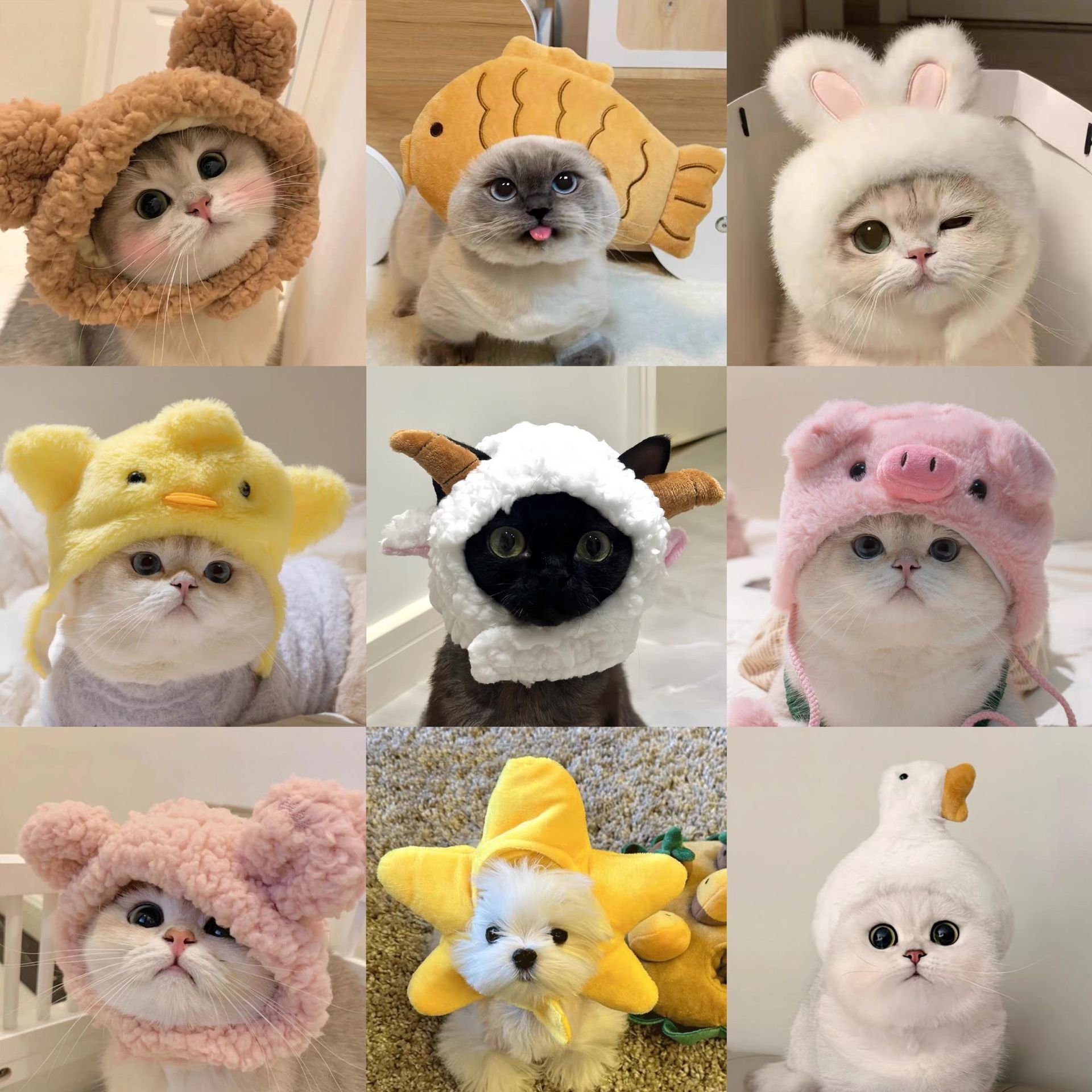 跨境宠物帽子装饰头套毛绒变装小狗狗猫咪比熊可爱拍照头饰搞怪