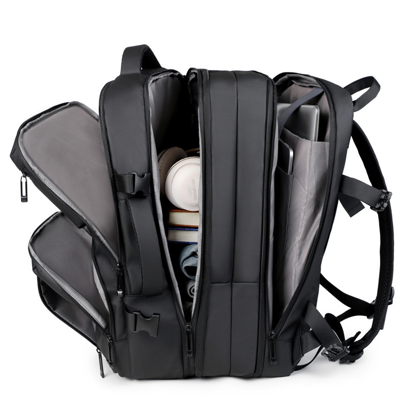 Cross-border fashion business travel backpack, business-inch computer backpack, large-capacity commuting, high-end men's leather film backpack Specification image