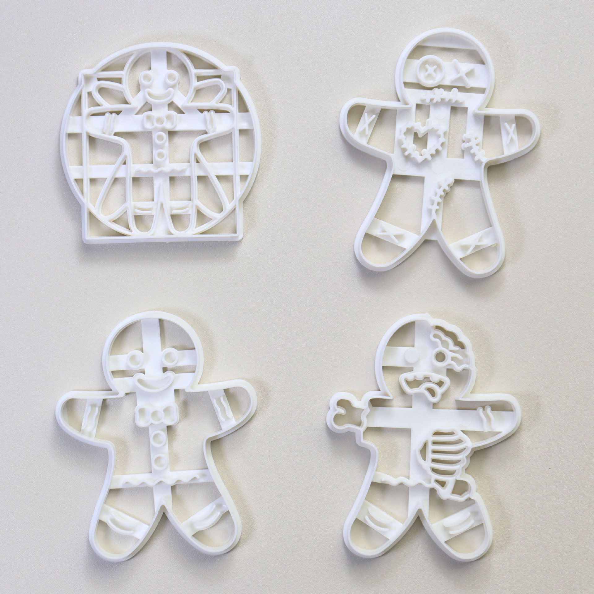 New Amazon plastic gingerbread man stamp mold, white embossing tool, diy cartoon Christmas stamp mold details Picture