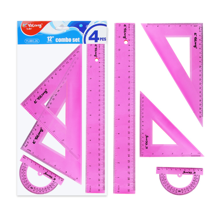 Yalong Cross-border Plastic School Ruler Set student learning Supplies wholesale Specification image
