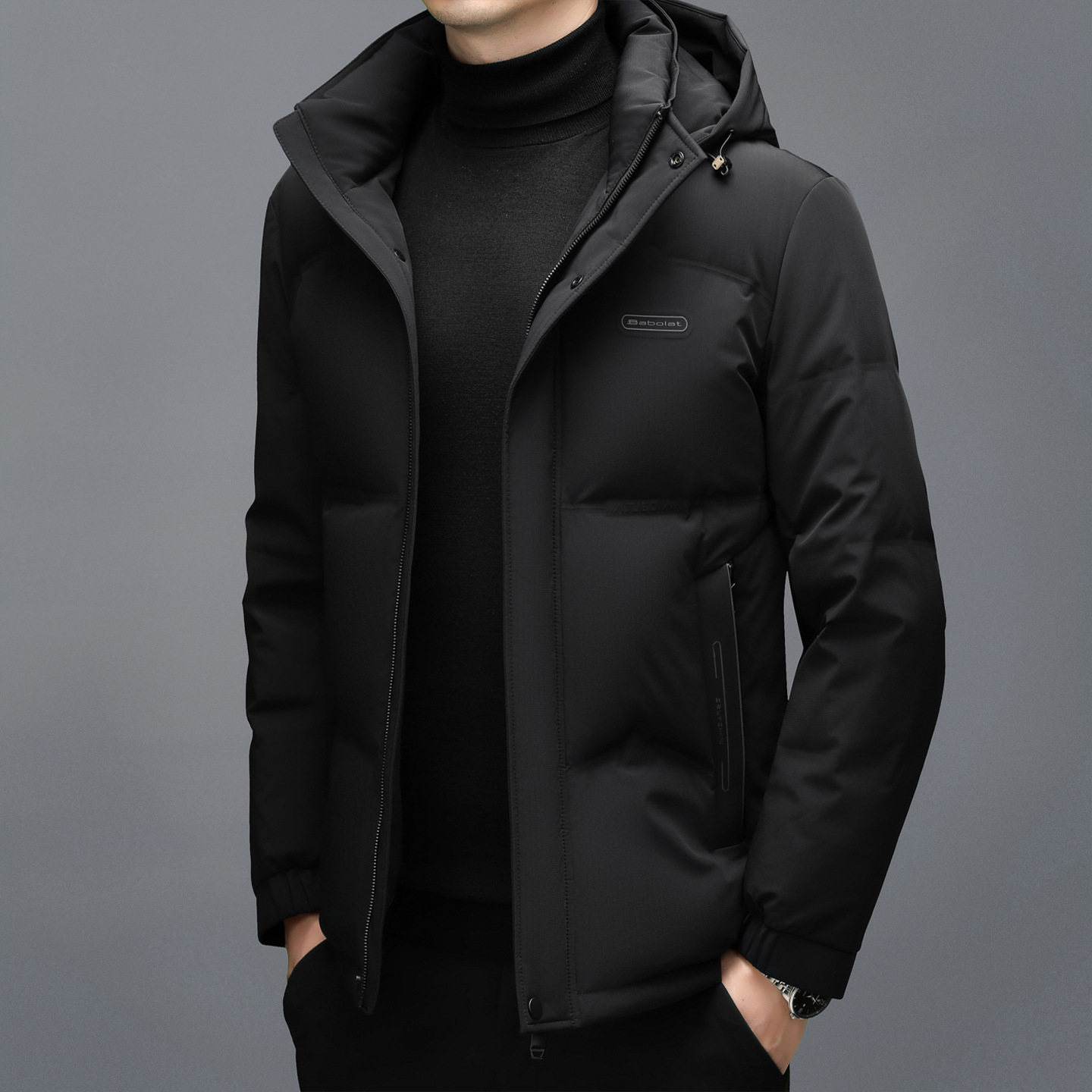 New winter men's thickened down jacket, middle-aged men's casual detachable cap, casual and warm men's jacket Specification image