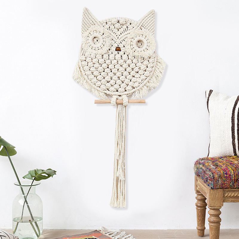 Bohemian hand-woven decorative tapestries, night guardian, background wall, living room, bedside wall tapestries wholesale details Picture