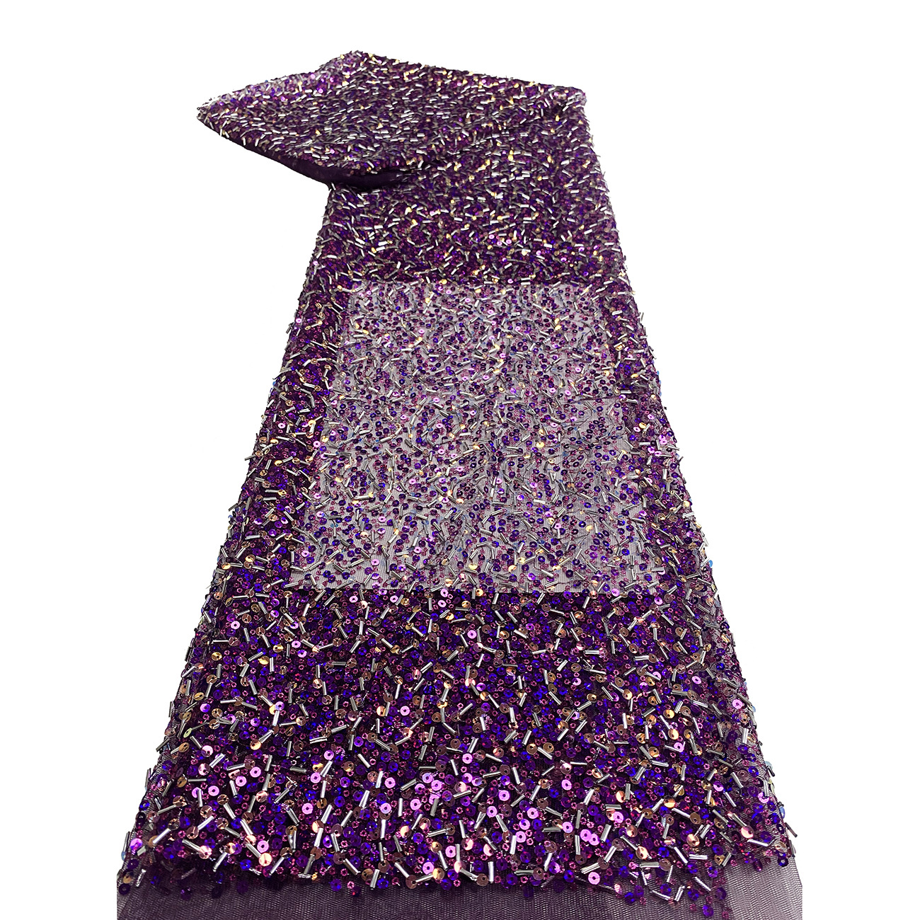 Embroidery ERylace, a fabric for wedding gowns and evening gowns with tube, bead, sequin, mesh fabric and lace embroidery, is in stock at the factory Item Picture