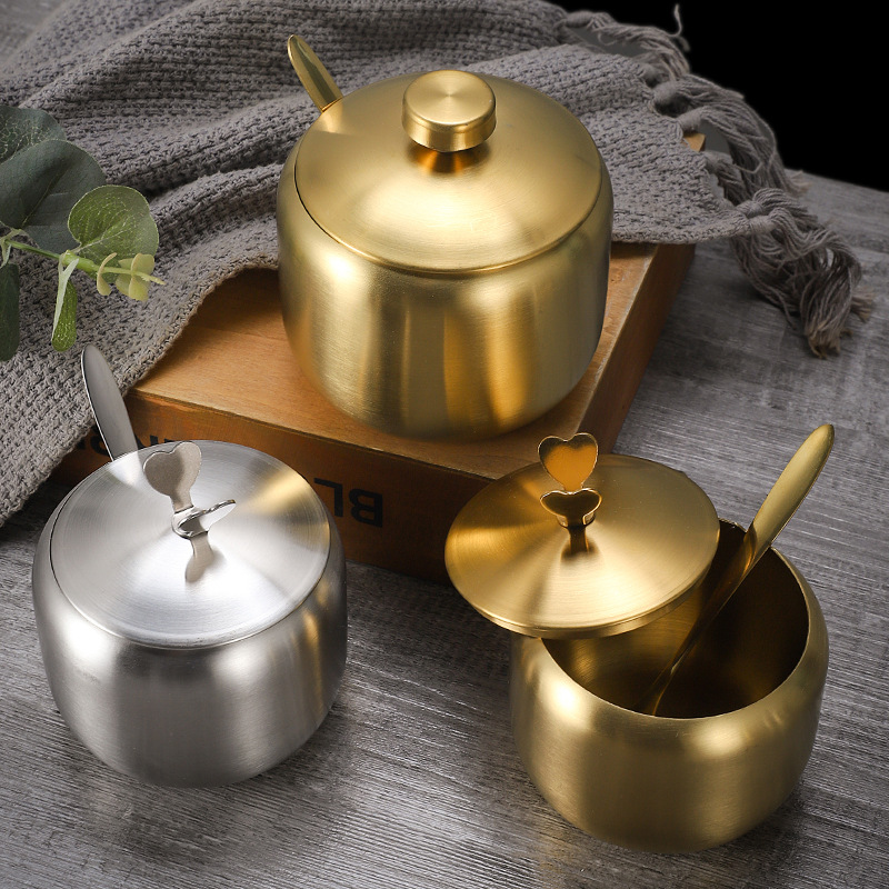 Thickened steel, food-grade stainless steel seasoning jars, tea jars, tinplate jars, plates, kitchenware details Picture