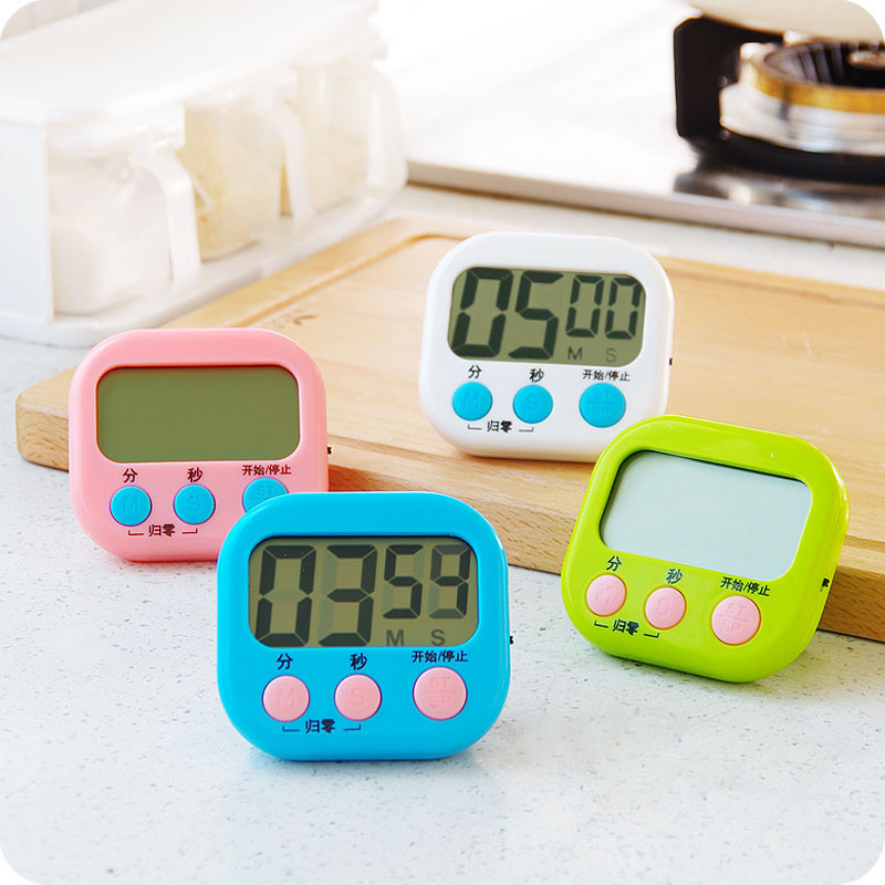 Chinese and English large-screen electronic timer, cross-border student digital stopwatch reminder, kitchen baking timer details Picture