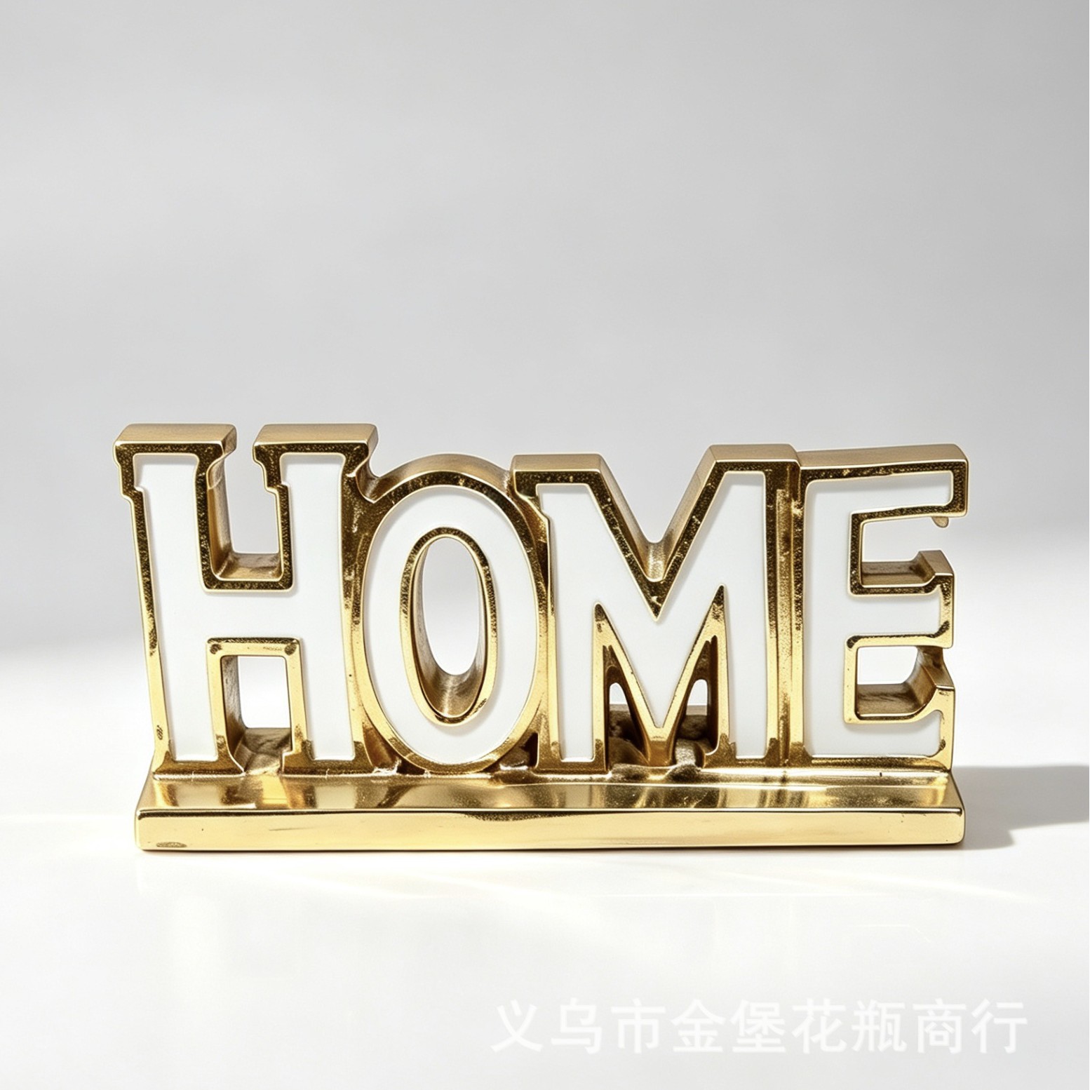 Creative English word ceramic handicrafts Smile desktop golden ornaments cross-border supply Specification image