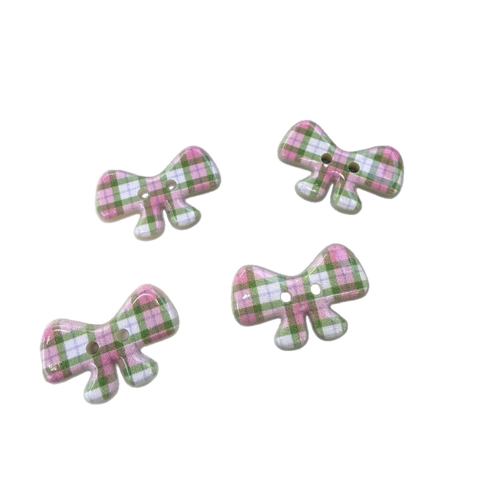 Freshly plaids printed lazo botones handmade diy tocados y gorros ropa accesorios botones ensamblaje Item Picture