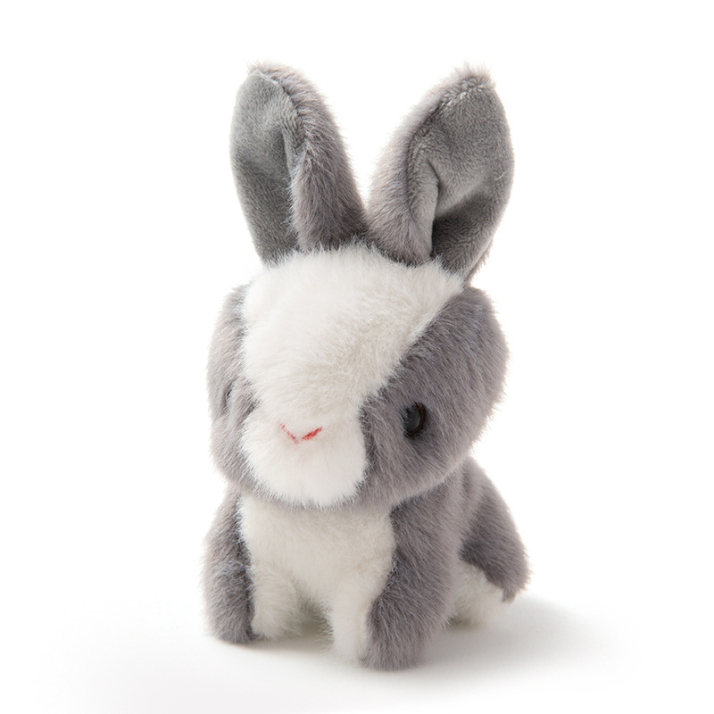 Cute cartoon simulation sitting rabbit plush toy, silly and adorable little rabbit bag pendant, keychain, doll pendant Item Picture