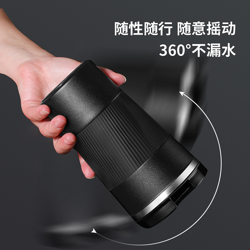 Cross-border American-style 304 stainless steel insulated cup, fashionable car coffee cup, silicone sleeve, flip lid coffee cup, log printed Application Scenario