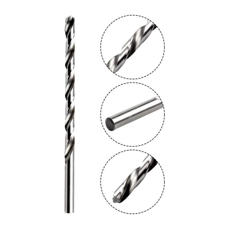 Factory direct sales of HSS high-speed steel twist drill bits, electric drills, plastic sheet metal, woodworking tools, straight shank twist drills Specification drawing