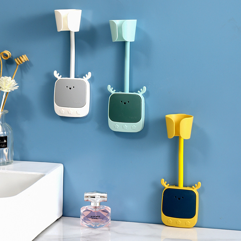 Hair dryer stand without drilling, bathroom wall-mounted storage rack, hair salon hair dryer, multi-functional air duct storage rack details Picture