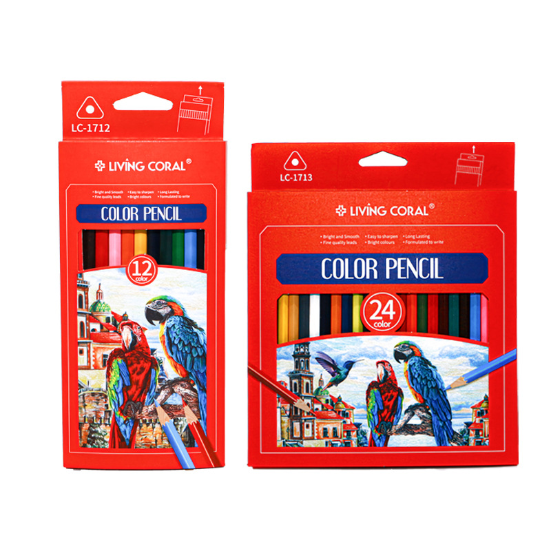 Wholesale of 12/24-color oil-based pencils for children and primary school students' art and painting with hexagonal rods from cross-border colored pencils Item Picture