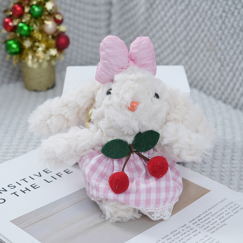 Ear-hanging rabbit toy pendants, bags, cute keychains, plush little dolls, dolls, children's gifts, dolls wholesale details Picture