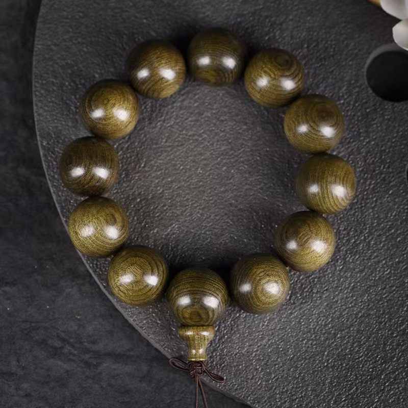 Sichuan Golden Thread Nanmu sunken wood Buddhist prayer beads bracelet, 108 pieces of ebony bracelet, male and female couple style wooden string, cultural and artistic accessories Specification image