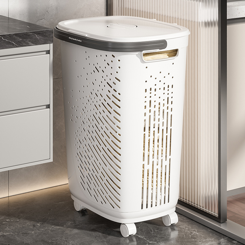 Free shipping for household dirty clothes baskets, clothes storage baskets, plastic bathroom and toilet dirty clothes baskets, one-piece consignment Specification image