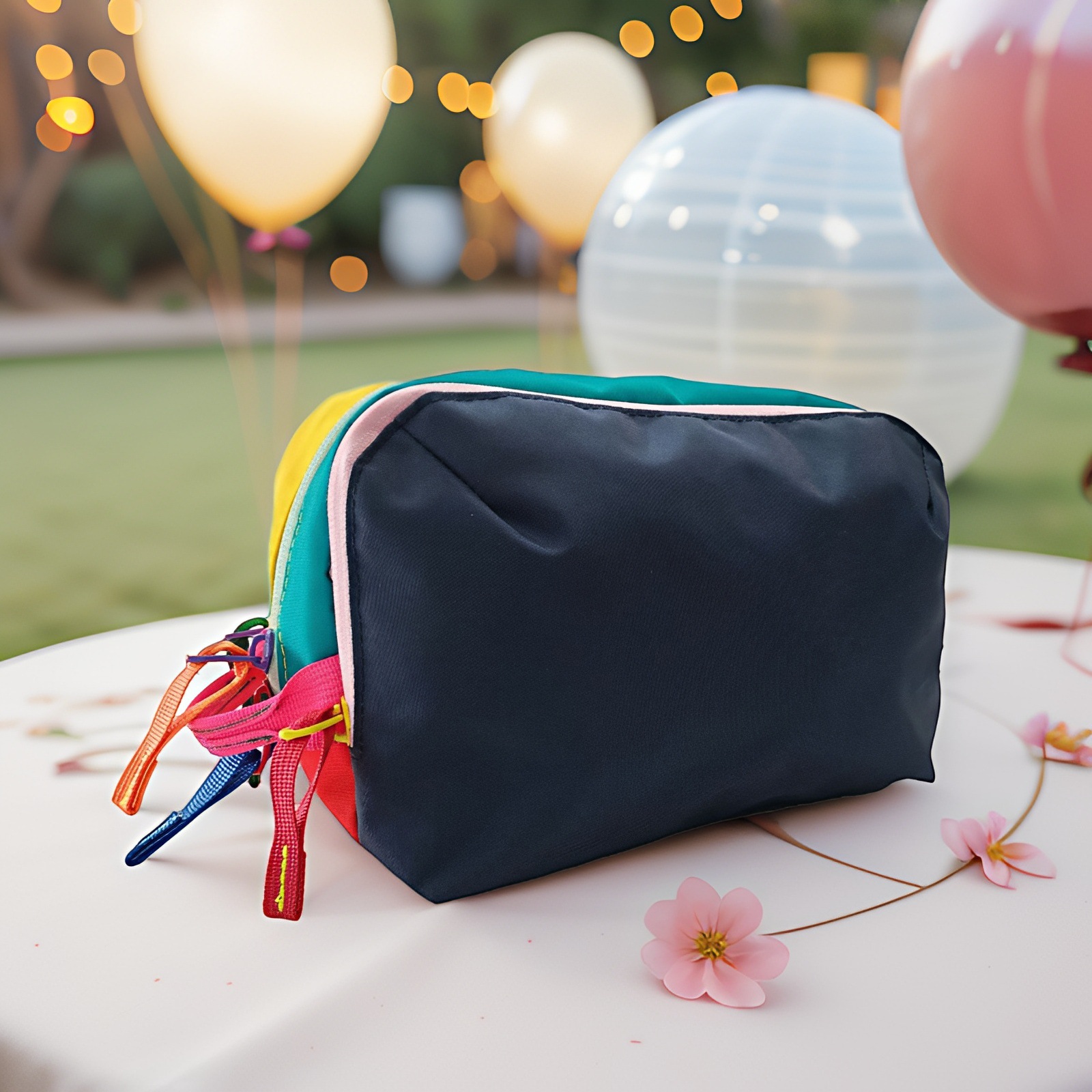 New dopamine-colored cosmetic bag, portable large-capacity toiletry bag for travel, fresh and sweet, and storage for miscellaneous items