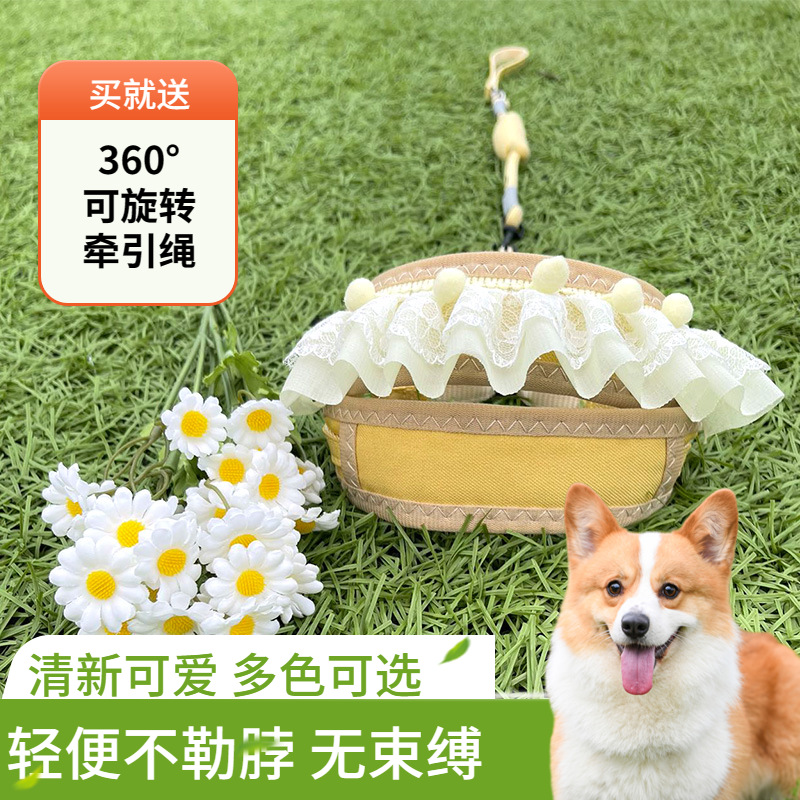 Anti-breakaway dog leash, special leash for walking cats and dogs, pet supplies, adjustable chest and back straps