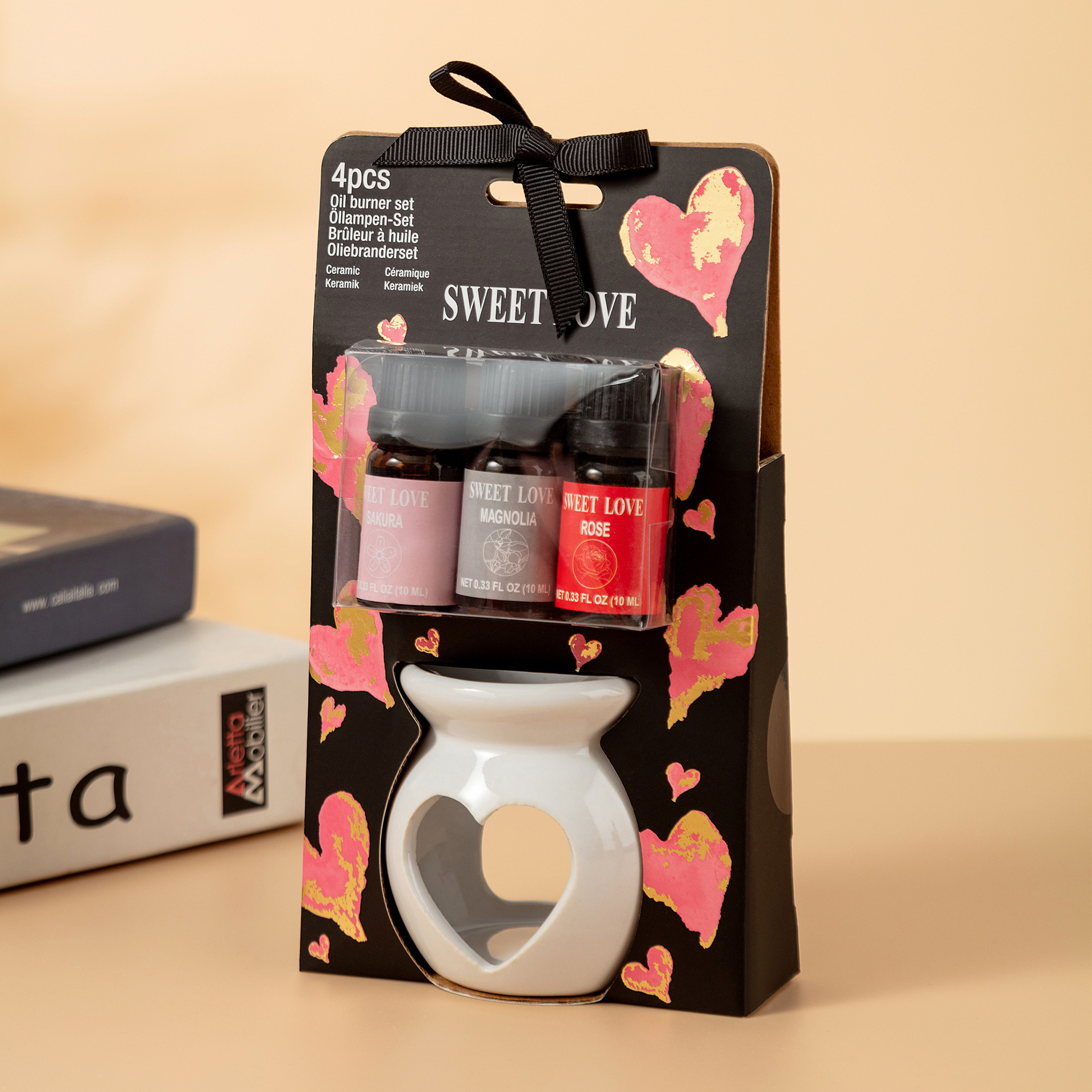 高级香薰套装复古陶瓷香薰灯植物精油蜡烛加热香薰炉持扩香摆件产品图