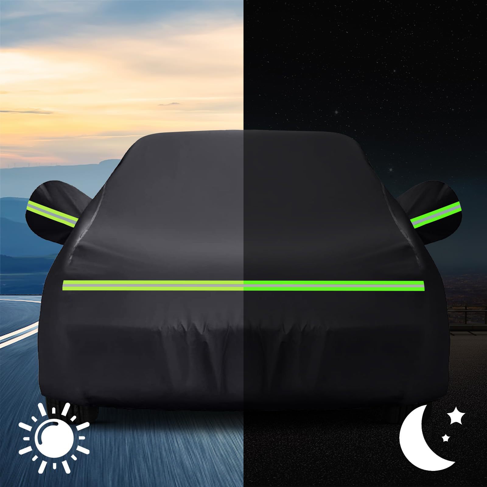 190T Oxford fabric car cover: Waterproof, sun-proof, rain, UV protection, outdoor car cover, cross-border car cover details Picture