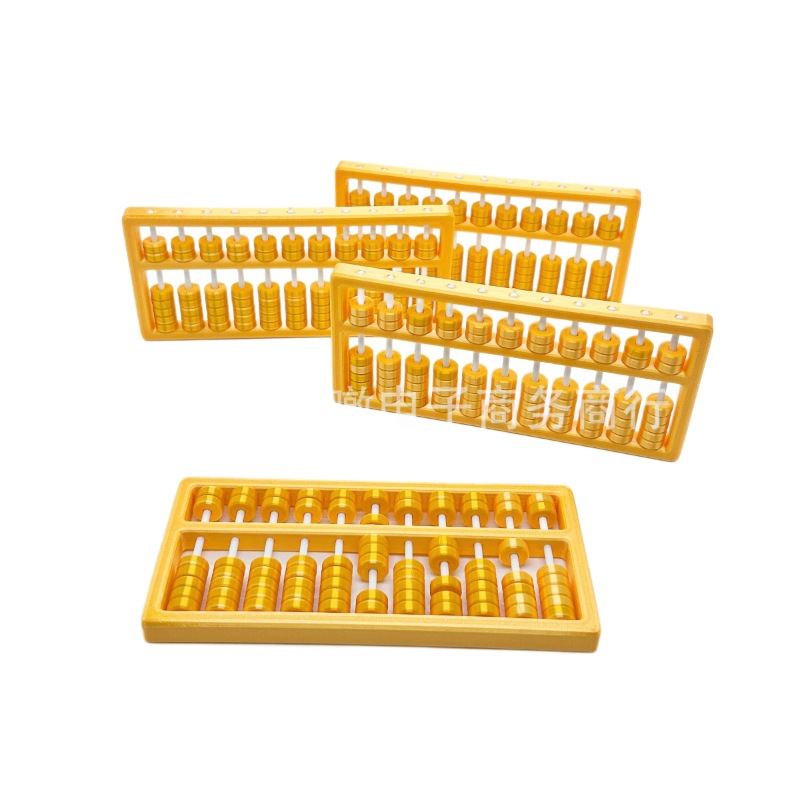 New 3D printed gold abacus in stock, home and study decoration item, children's fun arithmetic teaching aid, early education arithmetic abacus Item Picture