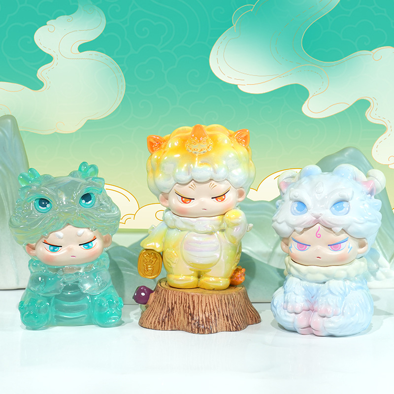 新款国潮兜兜瑞兽盲盒可爱貔貅公仔创意潮玩桌面树脂摆件生日礼物细节图