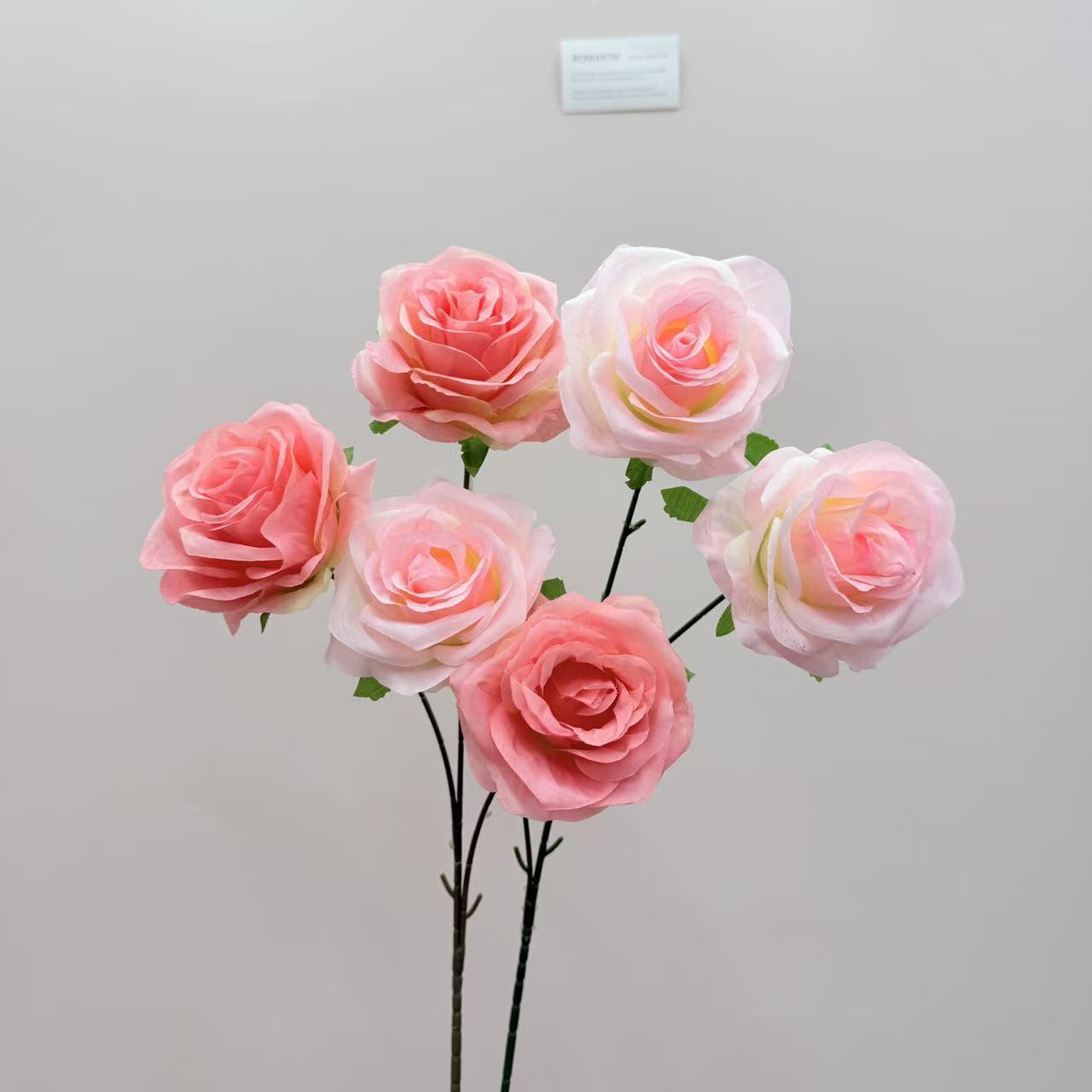 仿真花3头玫瑰花钻石玫婚庆用花仿真玫瑰花假花婚庆地排花艺装饰产品图