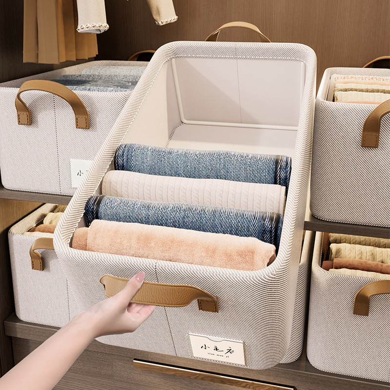 Folding steel frame Tianzhu cotton storage box, washable clothes and trousers, popular online stock, Tianzhu cotton storage basket wholesale Application Scenario