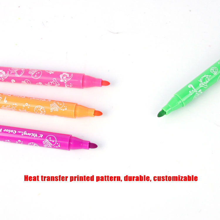 Yalong Cross-border washable 12-color ribbon stamp pen tip round handle art watercolor pen Children's marker pen Application Scenario