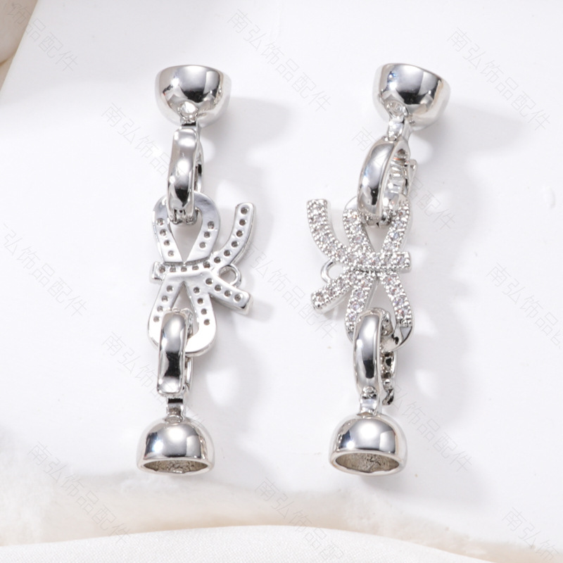 Zhuji pearl necklace buckle 8-shaped buckle, handcrafted end buckle, connecting buckle, mother-and-child buckle, sweater chain, universal buckle, DIY accessories details Picture