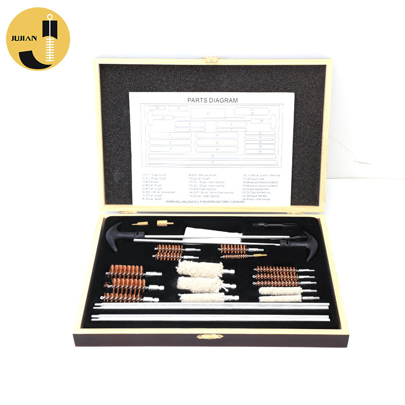 Cross-border gun barrel brush tool cleaning set GK06 Copper brush, cotton brush, gun cleaning tool, aluminum rod, aluminum box, customized gun brush details Picture