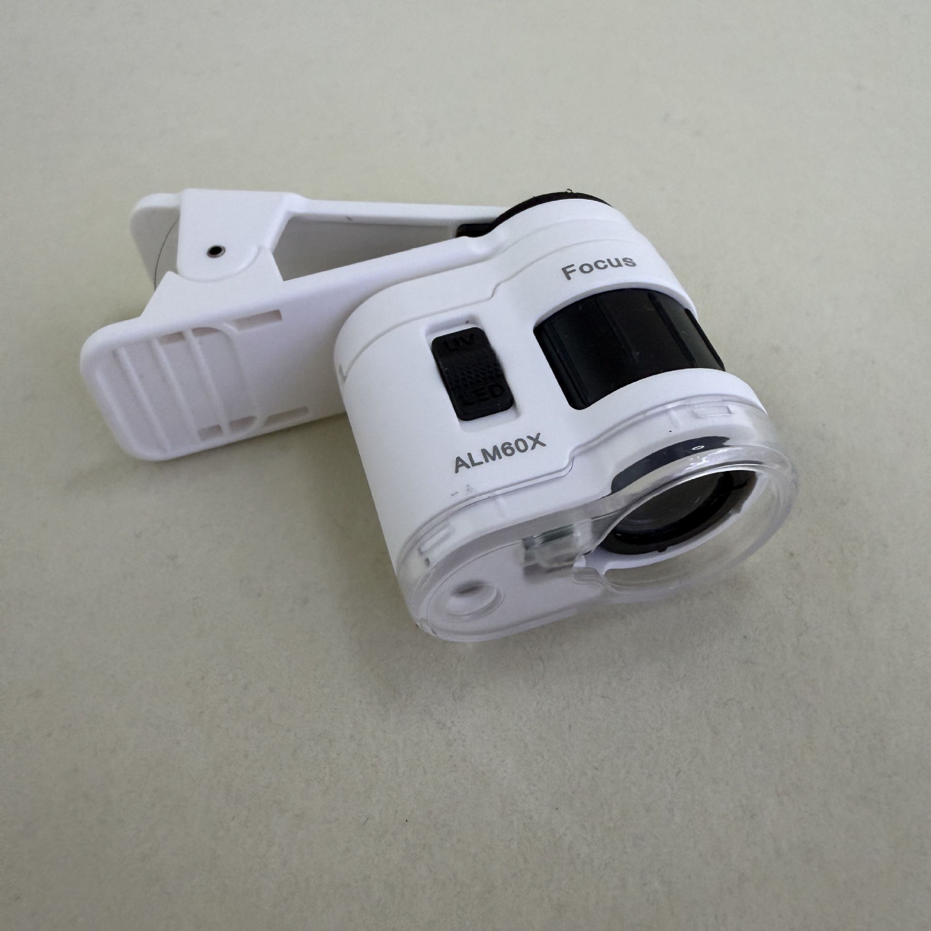 New 60x portable mini microscope with phone holder magnifying glass for jade calligraphy and painting appraisal, equipped with LED ultraviolet light details Picture