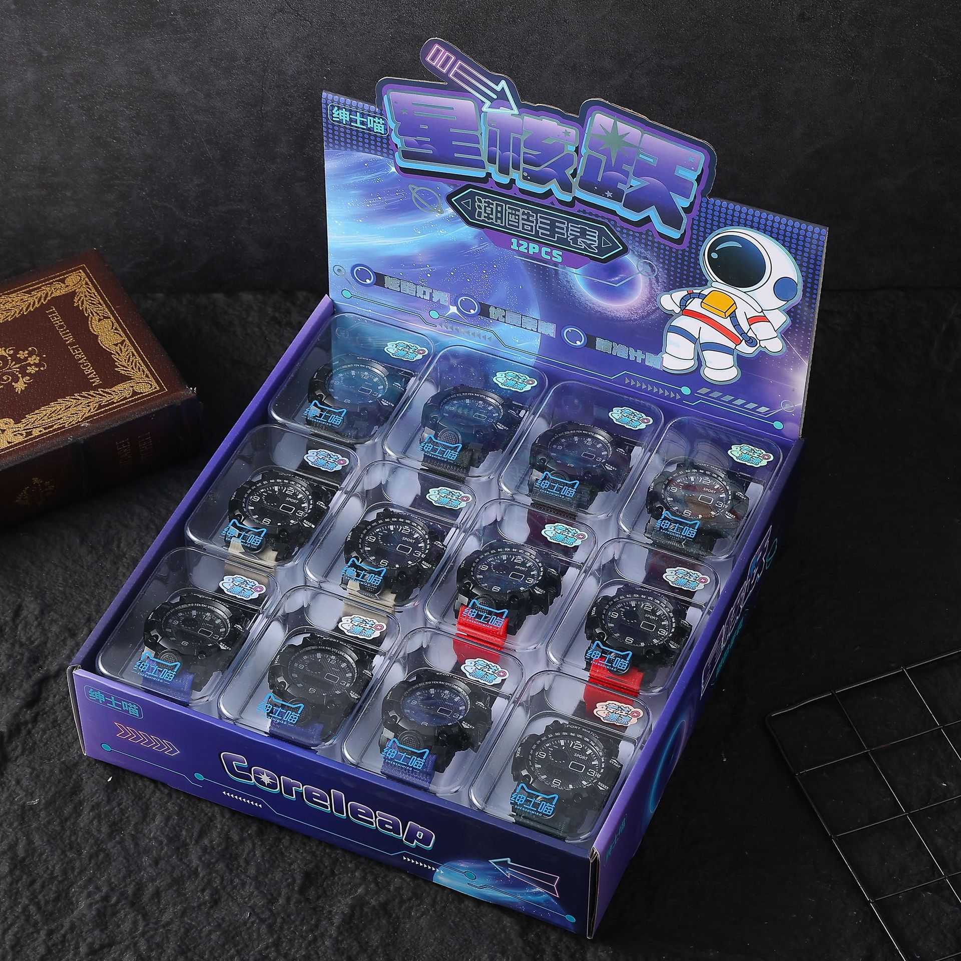 马卡龙运动风男女电子手表糖果色学生防水多功能时尚表批发