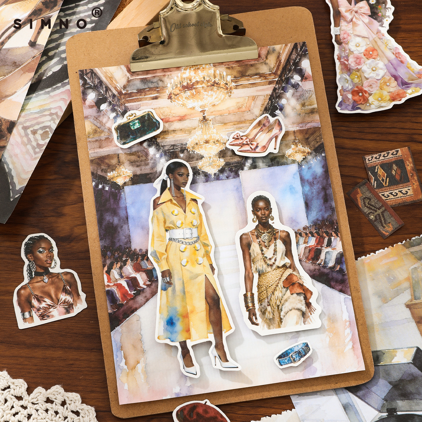 Xinmo Black Diamond Hot Girl Material Sticker Book, fashionable character hand-drawn creative planner material stickers Specification image