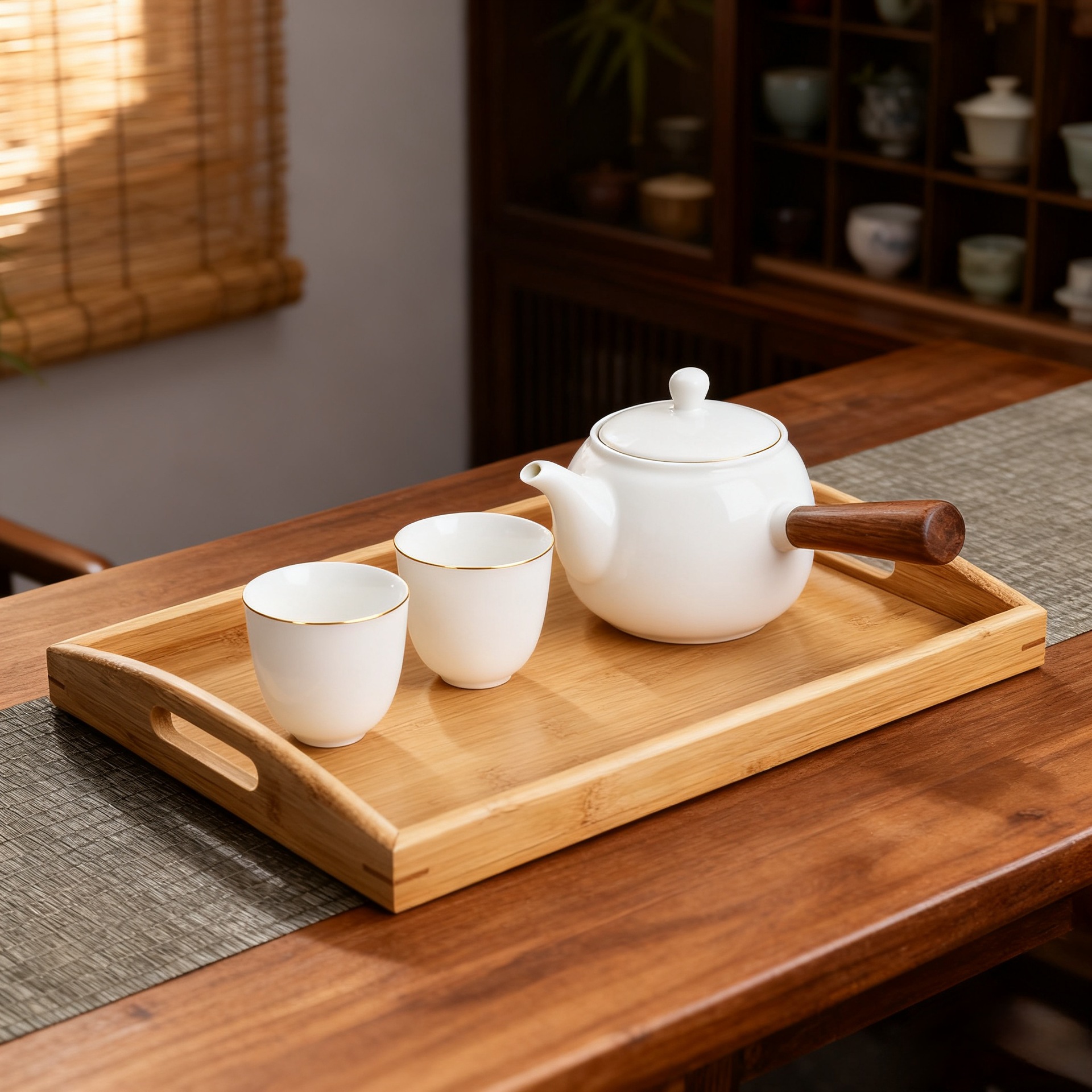 Nan bamboo inverted painting tray Nan bamboo tray household art painting tool tray details Picture
