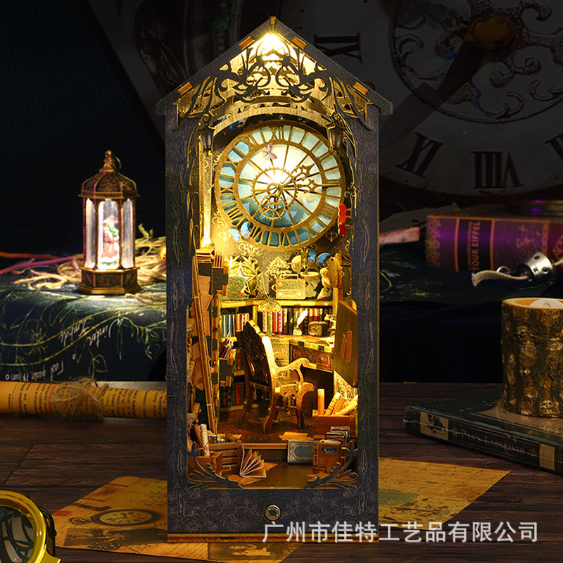 Jiate Cultural and Creative diy Bookstand Detective Society Handcrafted Assembly Bookstand diy House 3D Model Specification image