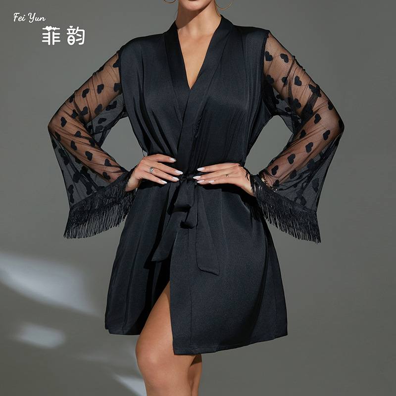 Feiyun Home Sexy Pure Desire Heart Mesh Pajamas, Morning Gowns, Ice Silk Nightgowns, Outer Gowns, women's home Wear Wholesale 570 Application Scenario