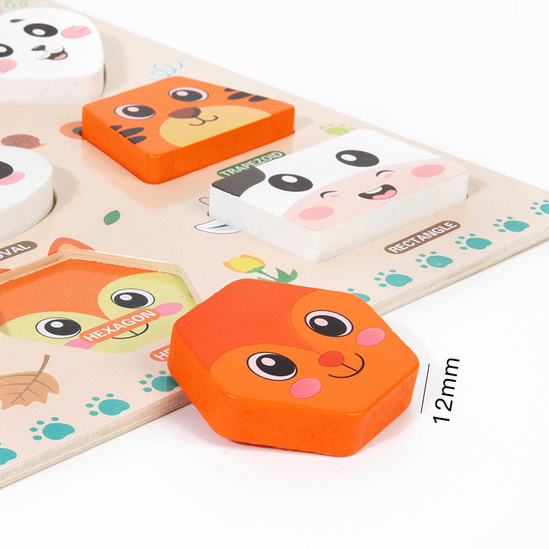 Children's hand-grabbed board jigsaw puzzle, 1-year-old, 2-baby, boy, girl, infant shape matching, enlightenment early education cognitive toy Specification image