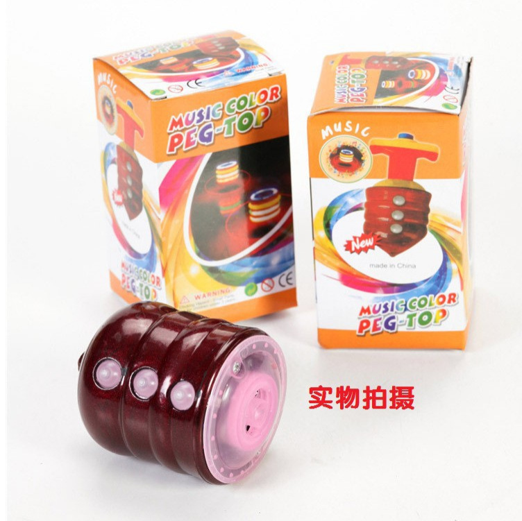 Wood-like gyroscope, flashing gyroscope, seven-color music, luminous wood-like gyroscope, street toy supply manufacturer wholesale Application Scenario