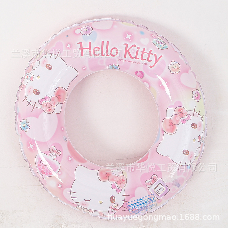 Sanrio officially authorized swimming rings with thickened eco-friendly material, Kuromi children's armpit rings, KT cat big ear dog swimming rings Item Picture