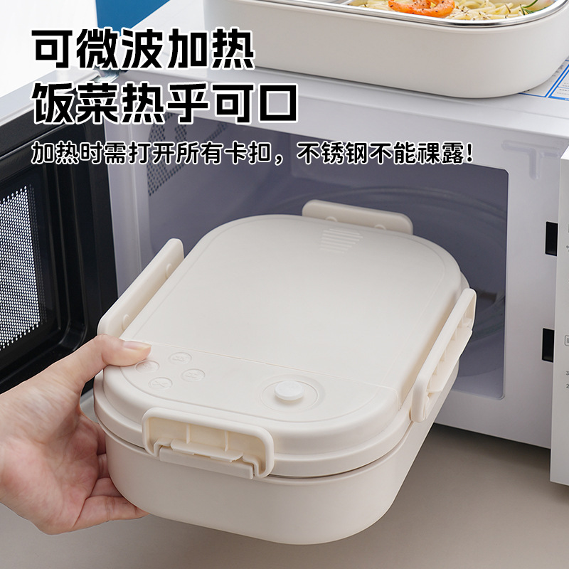 304 insulated lunch box, specially designed for office workers, microwave oven-safe, compartments lunch box, stainless steel large-capacity lunch box Application Scenario