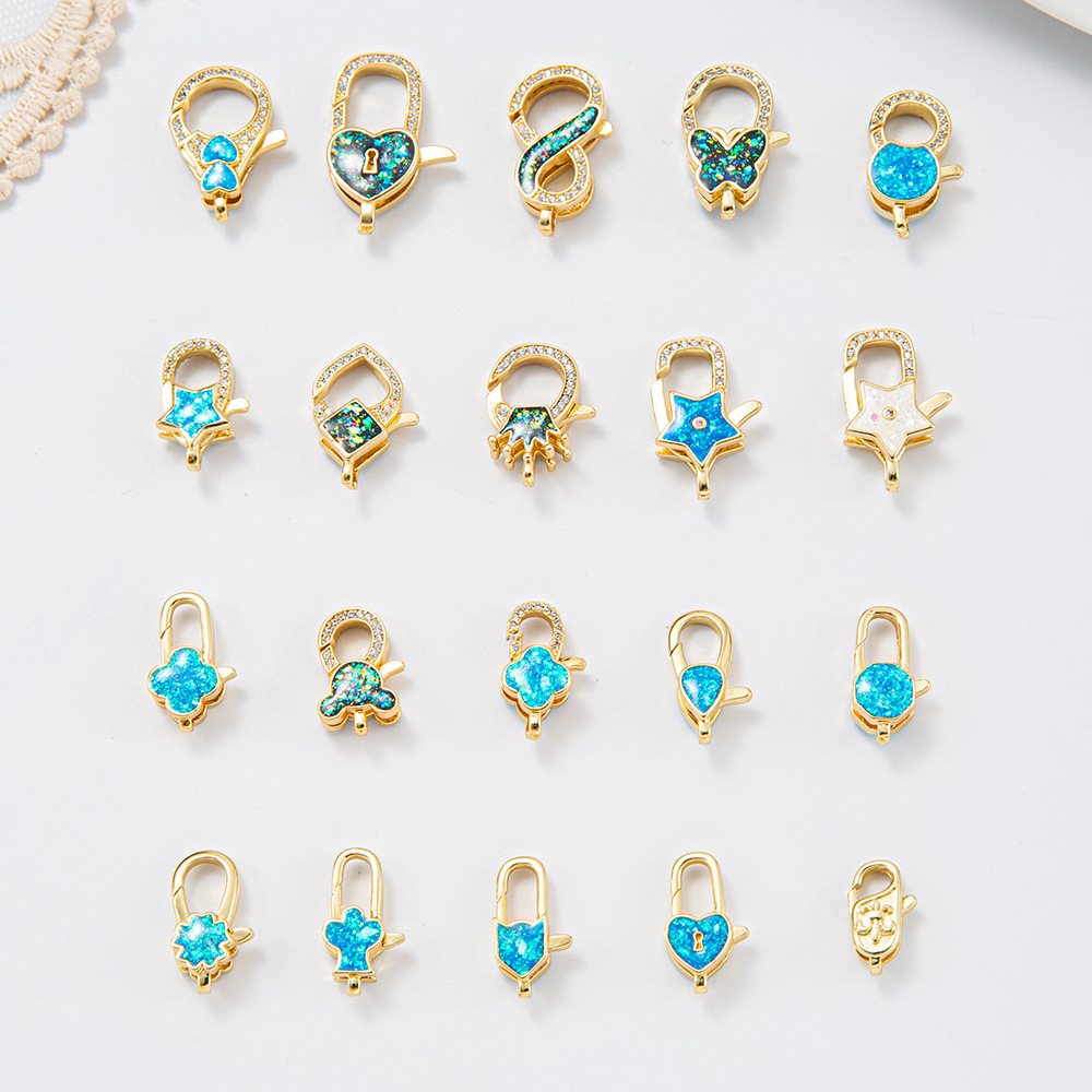 diy copper plated 18k real gold double-ring pearl string necklace clasp, jewelry, handcrafted bead necklace accessory Item Picture