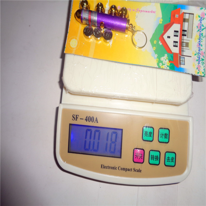 Yiwu niños juguetes de plástico linterna LED llavero regalo pequeña luz de la noche 5 cabezas laser stand venta caliente al por mayor Specification image