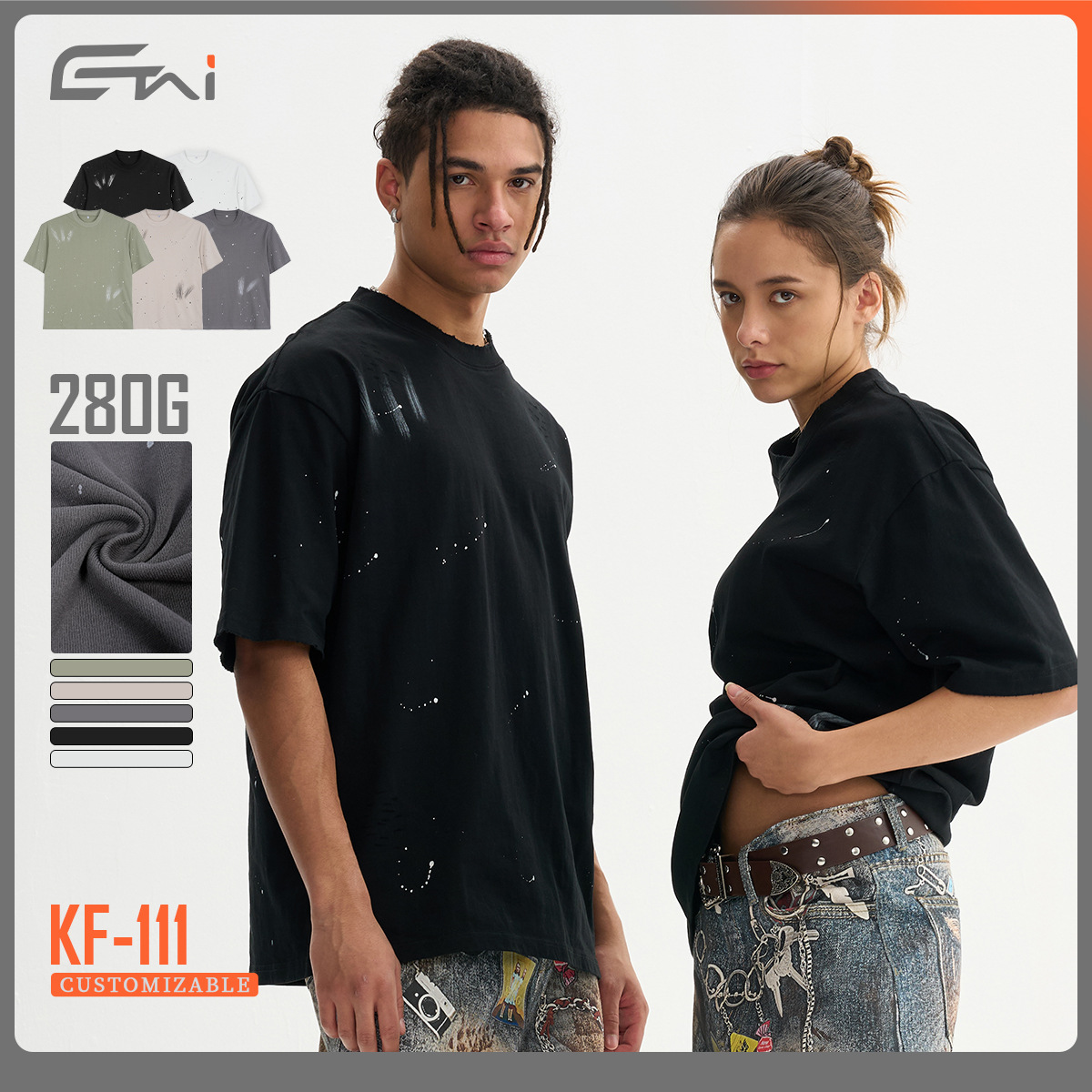 ETAI Men's Wear: A cross-border pure cotton loose-fitting high-quality heavyweight T-shirt brand, offering a touch of retro short-sleeved T-shirts for men