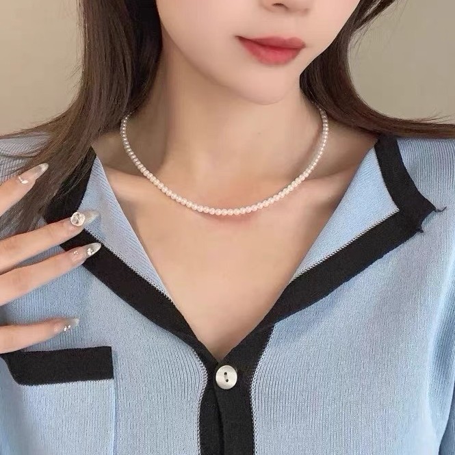 项链/珍珠/鳄鱼皮项链/天然石项链/珍珠项链细节图