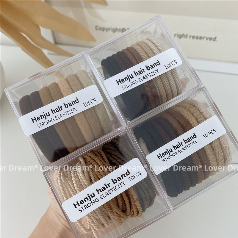 透明盒子发圈饰品大肠头绳头花发绳发饰整理盒装多款可选