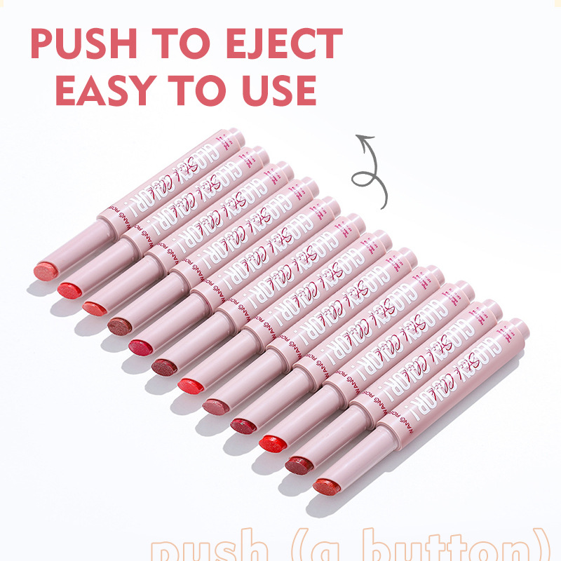 Cross-border coloring lipstick does not fade, moisturizing and nourishing. Single-head press matte lifting lip liner for brightening details Picture