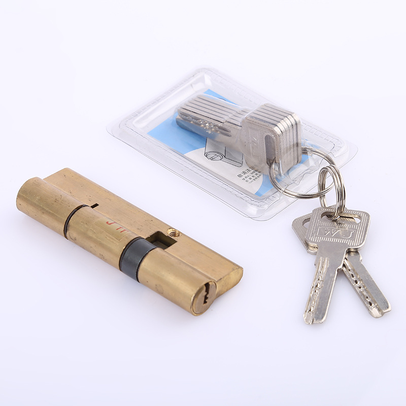 ab全铜锁芯 家用防盗门全铜锁芯不锈钢色铁钥匙纯铜锁芯厂家批发